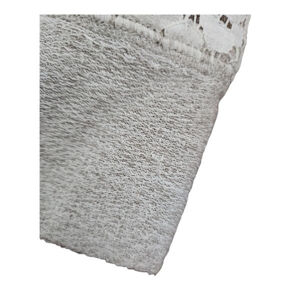 PHILOSOPHY REPUBLIC CLOTHING Lace Sleeve Oatmeal French Terry Sweatshirt XL - Picture 3 of 7